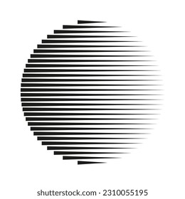 círculo de patrón de franjas, círculo de patrón de líneas, círculo abstracto. Ilustración vectorial.