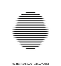 stripes pattern circle, lines pattern circle, abstract circle. Vector illustration. Stock image.
