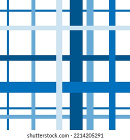 Stripes pattern fabric madras minimal folk print vector. Scottish tartan plaid fabric blue seamless patterns. Geometric motif vintage retro modern style. Design for textile fabric wallpaper.