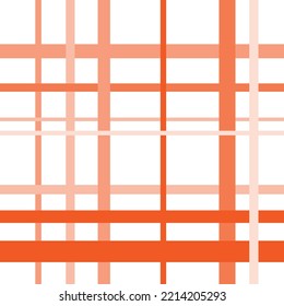 Stripes pattern fabric madras minimal folk print vector. Scottish tartan plaid fabric line orange seamless patterns. Geometric motif vintage retro modern style. Design for textile fabric wallpaper.