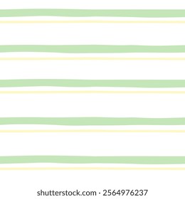 Stripes pattern, green yellow striped seamless vector background, brush grunge stripes.