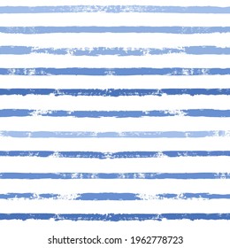 Stripes pattern, sea blue striped seamless vector background, navy brush strokes. pastel grunge stripes, watercolor paintbrush lines
