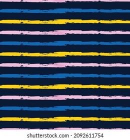 Stripes pattern seamless geometric pattern vector Blue and pink, Yellow ink brush strokes, grunge designs, modern brush strokes for wrapping, wallpaper, textiles