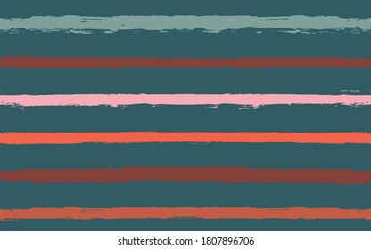 Stripes pattern. Seamless vector striped background. Red autumn paint brush strokes. Bright fall graphic stripes, paintbrush line print. texture lines backdrop