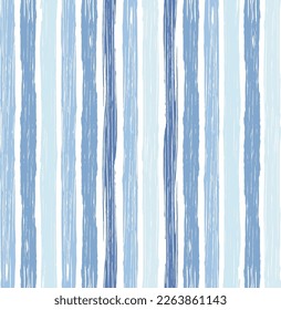 Stripes pattern, summer blue striped seamless vector background, navy brush strokes. pastel grunge stripes, watercolor paintbrush line