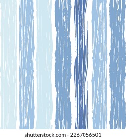 Patrón de rayas, fondo vectorial sin costuras de rayas azules de verano, trazos de pincel de marina. rayas de grunge pastel, línea de pincel acuarela