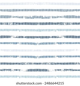 Stripes pattern, summer blue striped seamless vector background, ethnic stitched strokes. tai dye stripes, watercolor paintbrush lines	