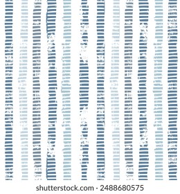Stripes pattern, summer blue striped seamless vector background, ethnic stitched strokes. tai dye stripes, watercolor paintbrush lines	