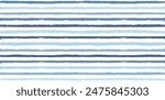 Stripes pattern, watercolor paintbrush lines, summer blue striped seamless vector background, navy brush grunge stripes.