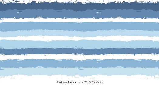 Patrón de rayas, líneas de pincel de acuarela, fondo de Vector sin fisuras rayas azul verano, rayas grunge de pincel azul marino.