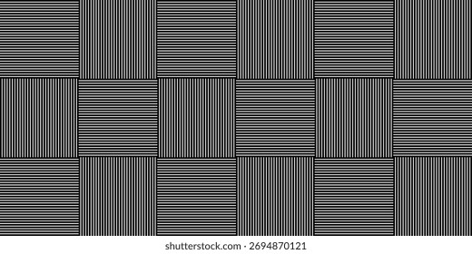 Stripes pattern. Wicker basket texture. Print with crossed straight horizontal and vertical stripes. Abstract geometric print. Fabric texture. Vector graphic illustration.