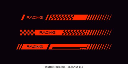 stripes racing  in black background, for t-shirt design
