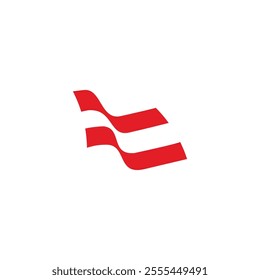 stripes red flag wind motion design logo vector 