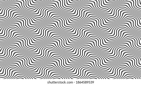 Las tiras se multiplican. Las líneas son sinuosas. Textura. Fondo de arte óptico. Ilustración vectorial.