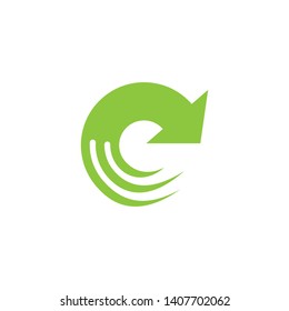 stripes rotation motion arrow up logo vector