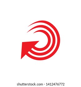 stripes rotation motion arrow up logo vector
