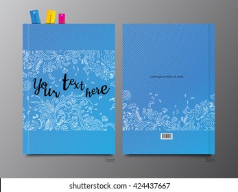 Stripes scribbled drawn by hand. Template design of book covers . Or may be used with other designs such as brochures, leaflet, print advertising, poster and banner