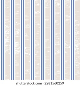 Stripes seamless blue and light grey background. Thin hand drawn uneven line pattern. Vertical striped abstract template. Cute streaks texture. Scandinavian style vector textile, wall design