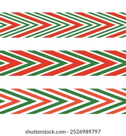 Rayas marco sin costuras verde y rojo. Set para Plan de Asistencia. Ilustración vectorial.
