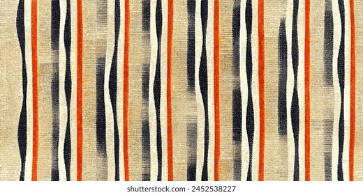 Stripes seamless pattern. Ikat ethnic tribal, handmade seamless wallpaper. Ethnic Ikat abstract background art. llustration for greeting cards, printing and other design project.