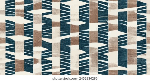 Patrón sin fisuras de rayas. Ikat étnico tribal, hecho a mano Fondo de pantalla sin costuras. Ikat étnico abstracto arte de fondo. ilustración para tarjetas de felicitación, impresión y otro proyecto de diseño.