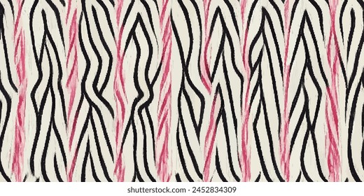 Stripes seamless pattern. Ikat ethnic tribal, handmade seamless wallpaper. Ethnic Ikat abstract background art. llustration for greeting cards, printing and other design project.