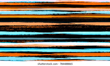 Stripes seamless pattern texture in watercolor grunge style. Fashion print design background.