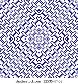 stripes seamless pattern vector illustration with blue and white colors. Vintage optical illusion background.