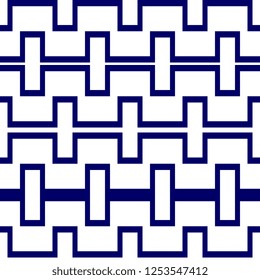 stripes seamless pattern vector illustration with blue and white colors. Vintage optical illusion background.