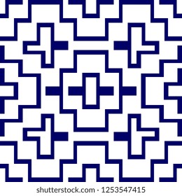 stripes seamless pattern vector illustration with blue and white colors. Vintage optical illusion background.