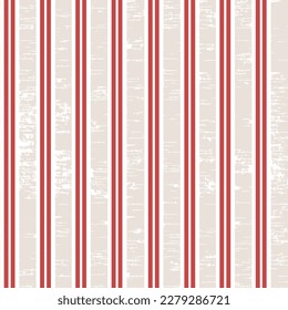 Stripes seamless red and light grey background. Thin hand drawn uneven line pattern. Vertical striped abstract template. Cute streaks texture. Scandinavian style vector textile, wall design