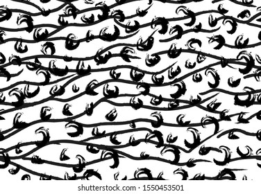 Stripes and Spots. Exotic Safari Fabric Design. Leopard Seamless Pattern. Hand Paint Animal Print. Black and White Cheetah Print. Wild Cat Skin. Grunge Monochrome Animal Texture. Leo Campuflage Ornate