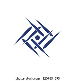 stripes square motion objects abstract logo 