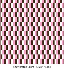 Stripes squares pattern white brown pink
