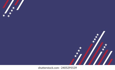 stripes and star shape usa vector background with copy space