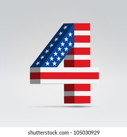 Stripes and stars 4 letter 3d tendered and hanging in stop motion greeting poster