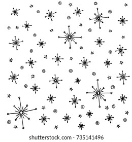 Stripes, stars, black and white, vector.