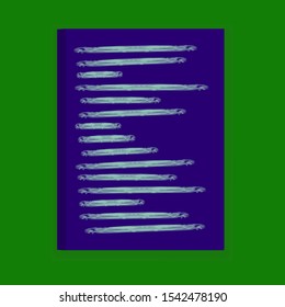Stripes, strokes of turquoise on a Violet background, vector cover.