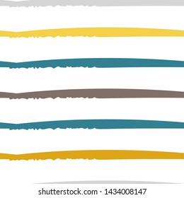 Stripes Summer Motif. Modern Seamless Pattern. Abstract Shape Brush Line. Trending Seamless Pattern Vector Background. Watercolor Hand Drawn Textures Stripy Strokes. Summer Bright Stripes, Brushes.