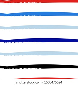Stripes Summer Motif. Modern Seamless Pattern. Abstract Shape Brush Line. Trending Seamless Pattern Vector Background. Watercolor Hand Drawn Textures Stripy Strokes. Summer Bright Stripes, Brushes.