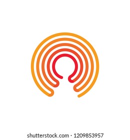 stripes sun circle geometric gradient logo 