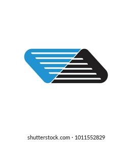 stripes trapeze shape logo vector