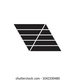 stripes trapeze symbol logo vector