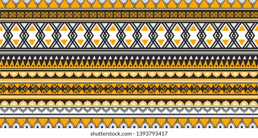 Stripes tribal pattern ancient maya hand drawn seamless drawing abstract design vector illustration ready for fashion textile print.