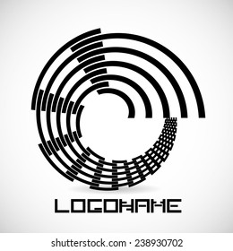 Stripes in Unusual Spiral and Circular Form. Logo Designs. Vector Illustration. 