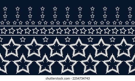 Stripes vector fabric design pattern, stars, seamless pattern