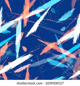 Stripes with Watercolor Grunge Brush Style Effect. Grungy Seamless Lines Pattern Design. Paint Watercolor Style Stripes. Advertising, Cover Print Design Background.