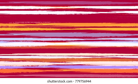 Stripes with Watercolor Grunge Brush Style Effect. Grungy Seamless Lines Pattern Design. Holiday, Summer Watercolor Texture. Packaging, Fabric Print Design Background.