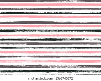 Stripes watercolor paintbrush seamless vector pattern. Modern sketch graphics. Distressed watercolor background with pain stripes. T-shirt fashion line pattern. Dry ink art lines background.