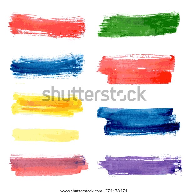 Stripes Watercolor Paints On White Background Stock Vector (Royalty ...